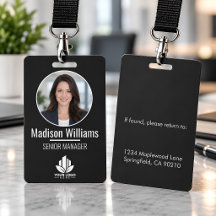 Logo de photo d'employé personnalisé nom noir et b