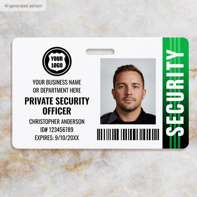 Badge Logo de photo d'identité d'agent de sécurité privé (Créateur téléchargé)