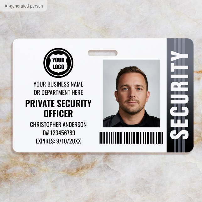 Badge Logo de photo d'identité d'agent de sécurité privé (Créateur téléchargé)