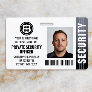 Badge Logo de photo d'identité d'agent de sécurité privé