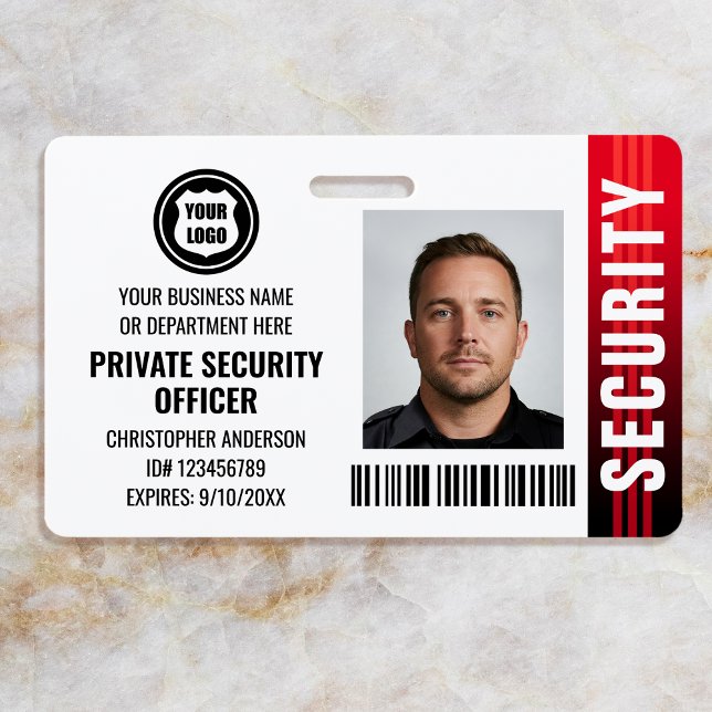 Badge Logo de photo d'identité d'agent de sécurité privé (Créateur téléchargé)