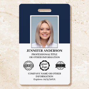 Badge Logo de photo d'identité d'employé personnalisé Ma