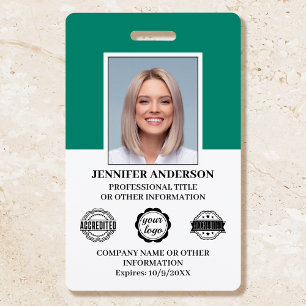 Badge Logo de photo d'identité d'employé personnalisé ve