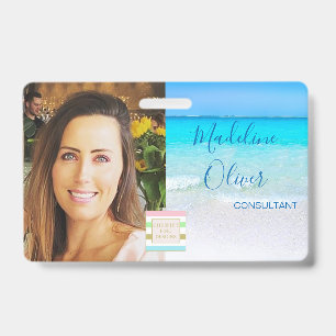 Badge Logo de photo ID Plage Océan Mer