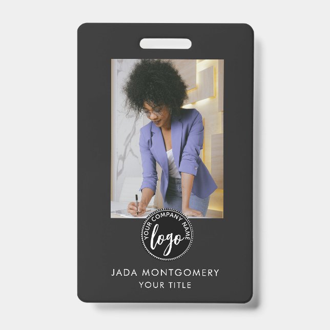 Badge Logo de photo moderne ID noir (Avant)