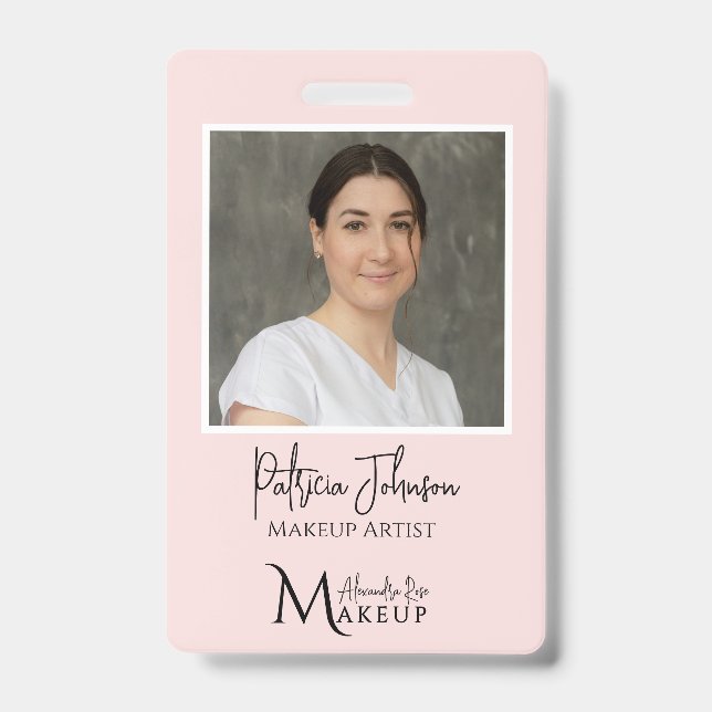 Badge Logo de script de maquillage rose Blush Photo (Avant)