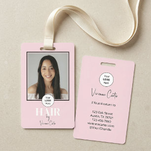 Badge Logo de script rose Blush Photo Coiffeur