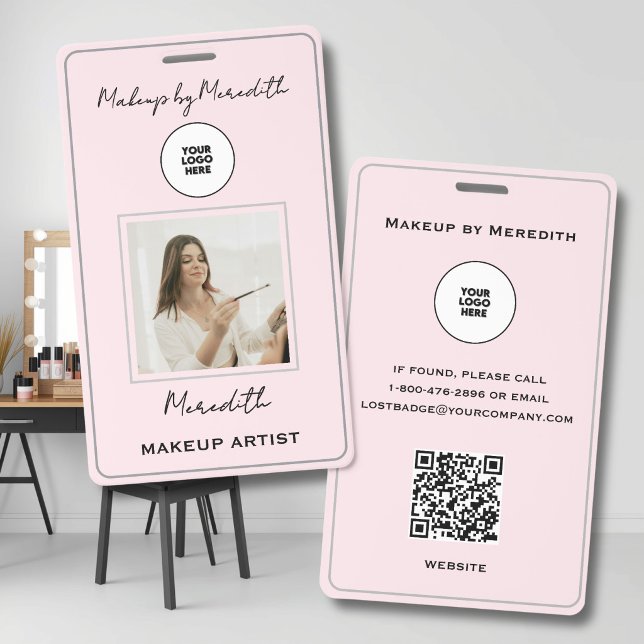 Badge Logo de script rose Blush Photo Logo de Maquillage (Créateur téléchargé)