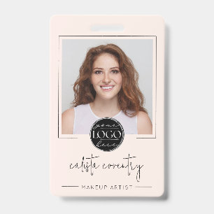 Badge Logo de script rose blush photo maquillage