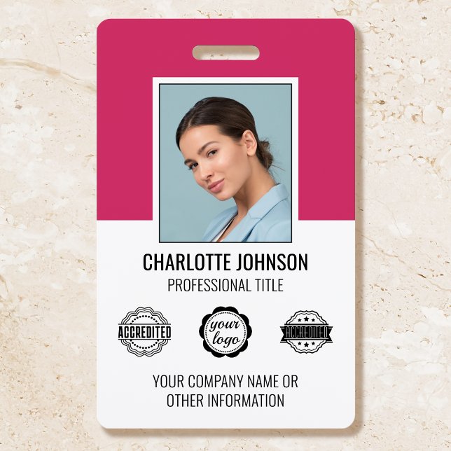 Badge Logo de société de photo d'employé moderne personn (Créateur téléchargé)