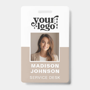 Badge Logo de société de photo d'employé personnalisé QR
