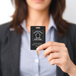 Badge Logo de société immobilière noir blanc agent immob