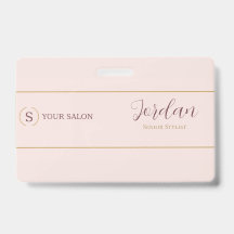 Logo de styliste de salon Blush Gold ID employé