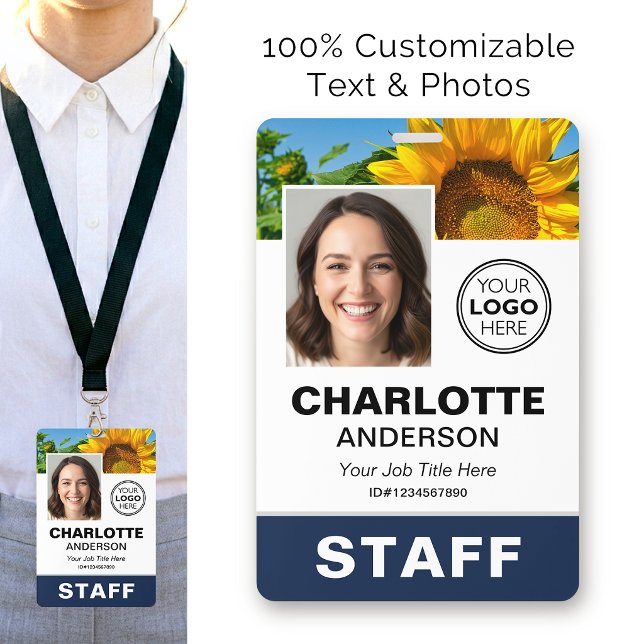 Badge Logo d'employé de l'entreprise de photo d'identité (Créateur téléchargé)