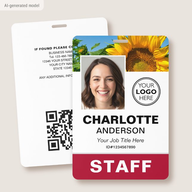 Badge Logo d'employé de l'entreprise de photos d'identit (Créateur téléchargé)