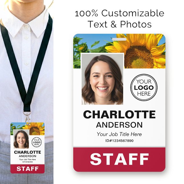 Badge Logo d'employé de l'entreprise de photos d'identit (Créateur téléchargé)