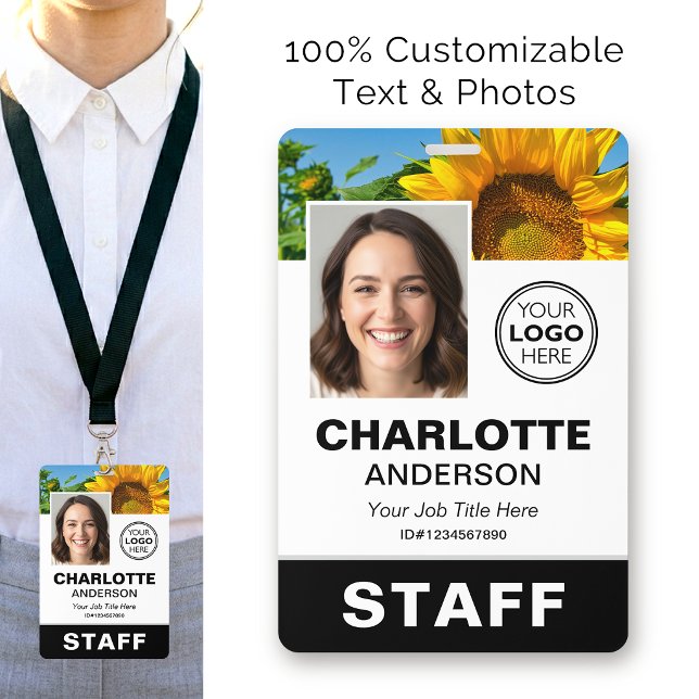 Badge Logo d'employé de l'entreprise de photos d'identit (Créateur téléchargé)