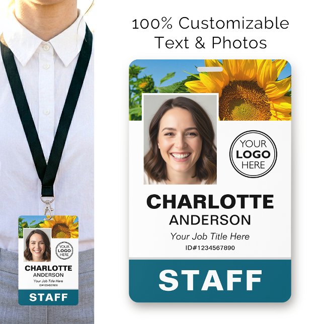 Badge Logo d'employé de l'entreprise de photos d'identit (Créateur téléchargé)
