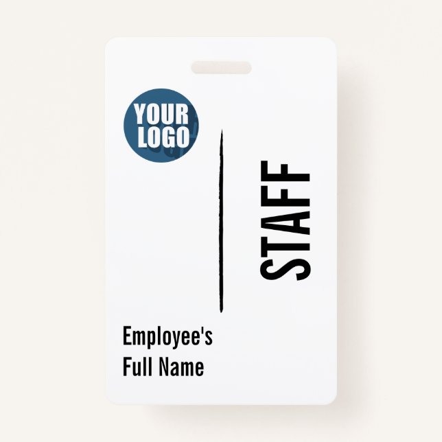 Badge Logo d'employé moderne personnalisé (Devant)