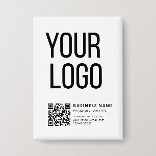 Badge Logo d'entreprise & Code QR modifiable