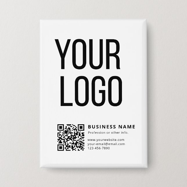 Badge Logo d'entreprise & Code QR modifiable (Recto)