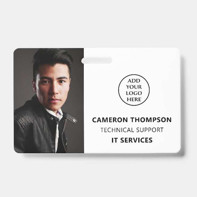 Badge Logo d'entreprise de photo ID moderne Nom du perso (Avant)