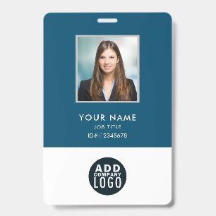 Badge Logo d'entreprise Employés Photo avec code-barres