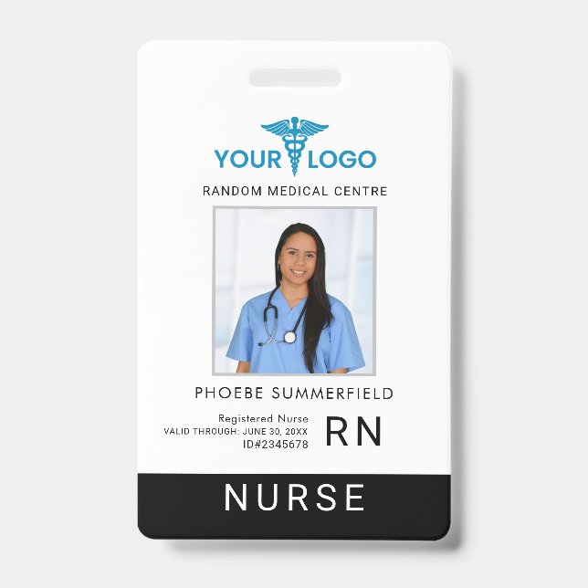 Badge Logo d'entreprise Employés Photo ID Code-barres Pe (Avant)