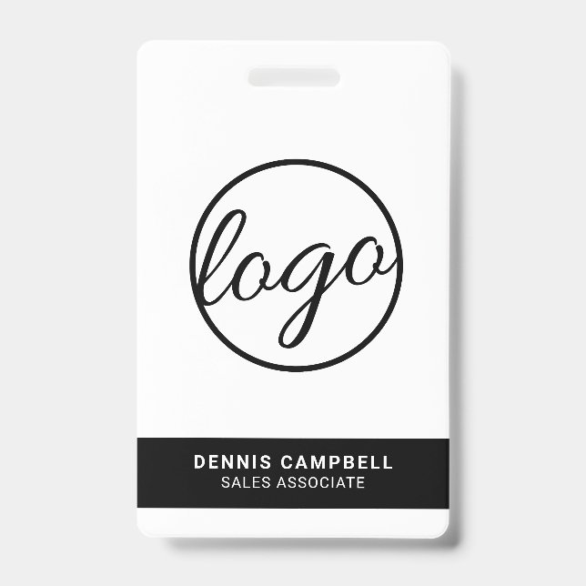 Badge Logo d'entreprise grand format noir et blanc profe (Avant)