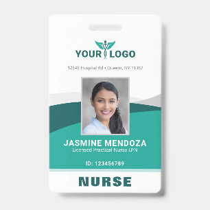 Badge Logo d'entreprise Modèle Turquoise Nom photo de l