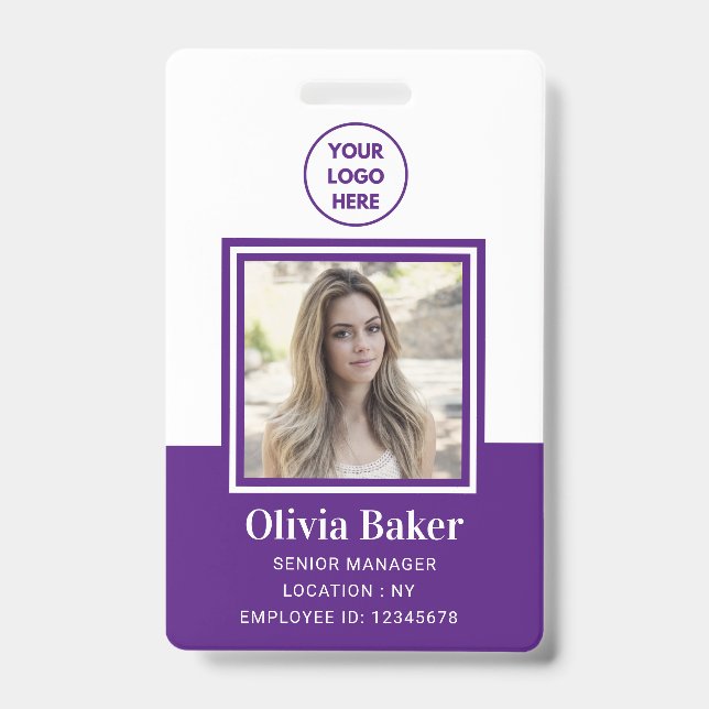 Badge Logo d'entreprise moderne de photo d'identité prof (Avant)