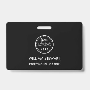 Badge logo d'entreprise moderne noire Employé du personn