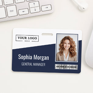Badge Logo d'entreprise personnalisé Code à barres Photo