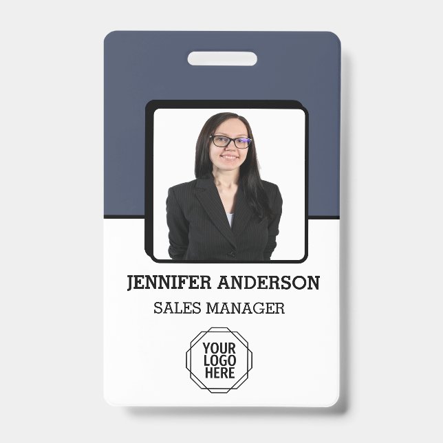Badge Logo d'entreprise personnalisé Code-barres de base (Avant)