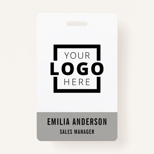 Badge Logo d'entreprise personnalisé Code-barres de base (Devant)