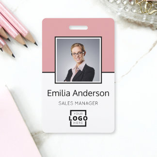 Badge Logo d'entreprise personnalisé Code-barres simple
