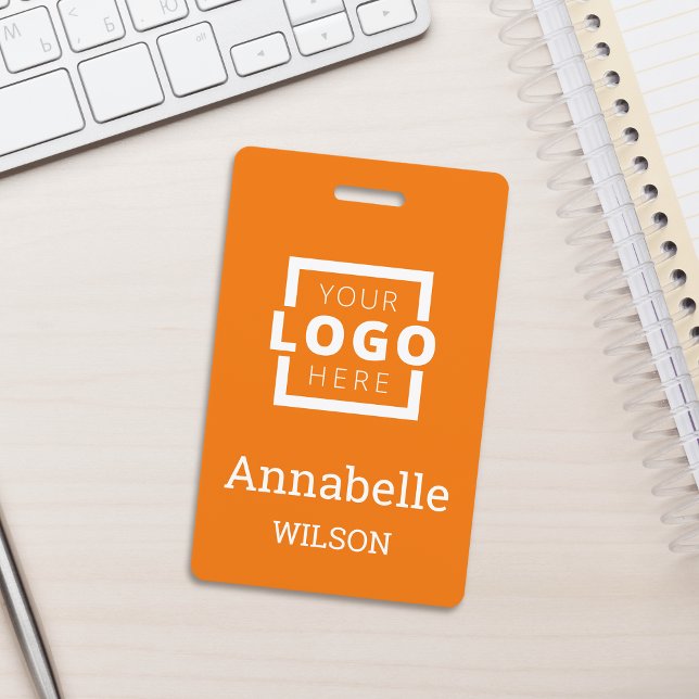 Badge Logo d'entreprise personnalisé Nom de l'employé de (Créateur téléchargé)