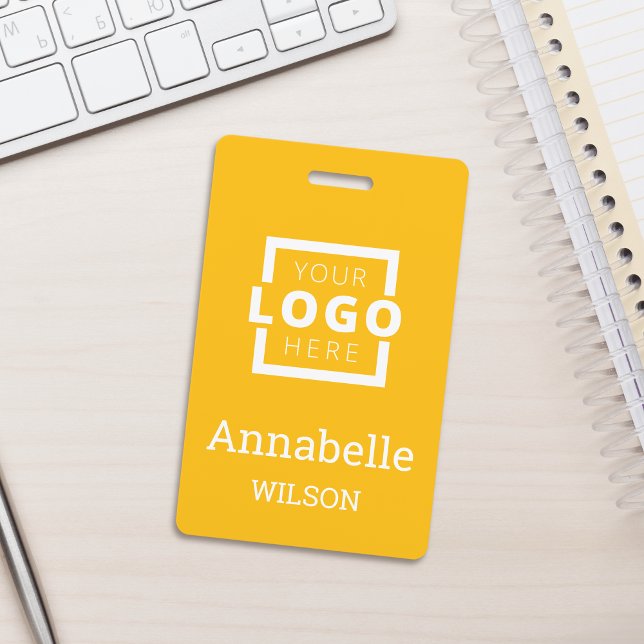 Badge Logo d'entreprise personnalisé Nom de l'employé de (Créateur téléchargé)