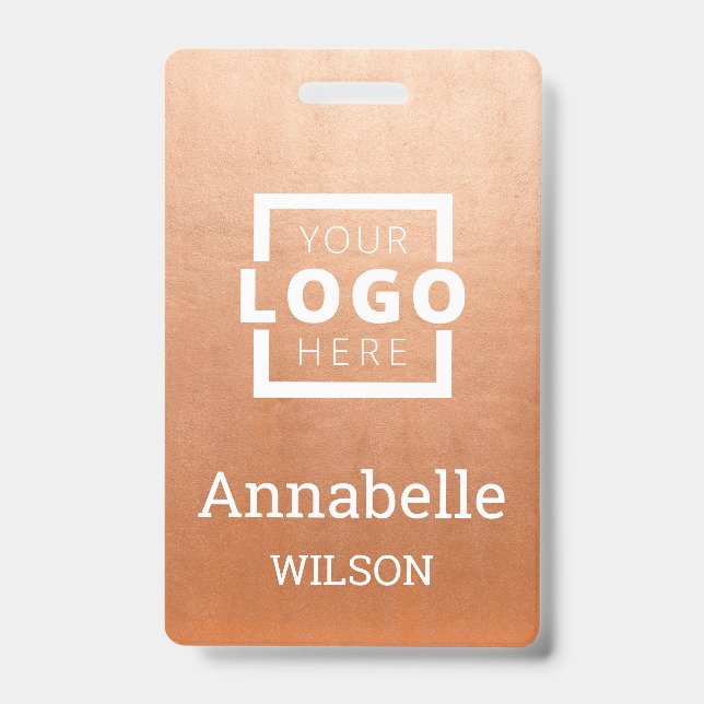Badge Logo d'entreprise personnalisé Nom de l'employé de (Avant)