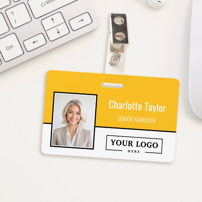 Badge Logo d'entreprise personnalisé Photo de l'employé (Créateur téléchargé)