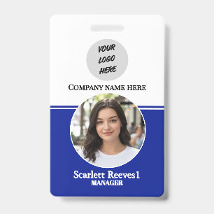 Badge Logo d'entreprise personnalisé pour employés en bl