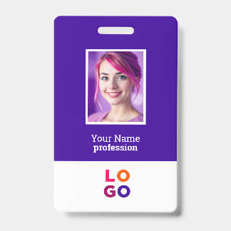 Badge Logo d'entreprise, Photo, Code QR, Carte d'identit