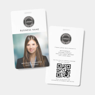 Badge Logo d'entreprise Photo ID avec code QR d'entrepri