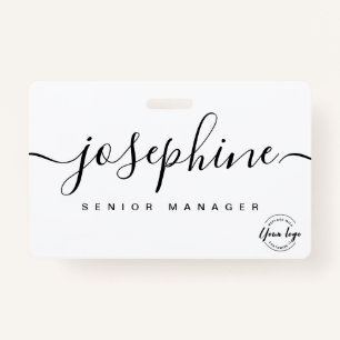 Badge Logo d'entreprise simple Nom de script personnalis