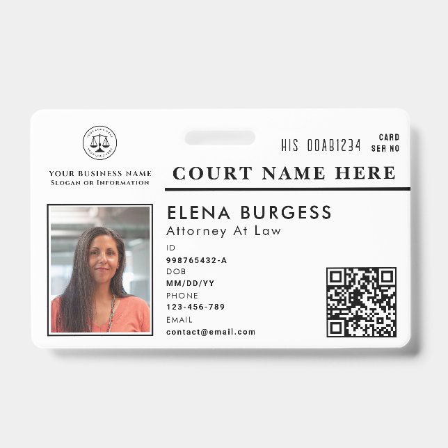 Badge Logo d'identification d'entreprise | Avocat à la C (Avant)