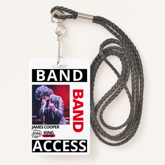 Badge Logo d'impression moderne Nom personnalisé Employé (Devant avec lanière)