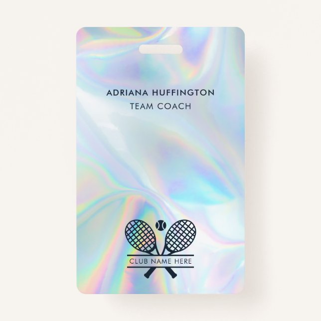 Badge Logo du club de tennis - ID employé holographique (Devant)