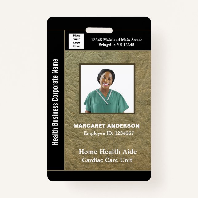 Badge Logo du nom photo de l'employé de l'entreprise per (Devant)