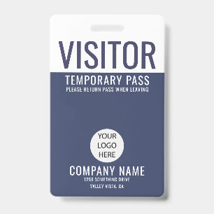 Badge Logo du Visitor Blue Company Identifiant du Pass a