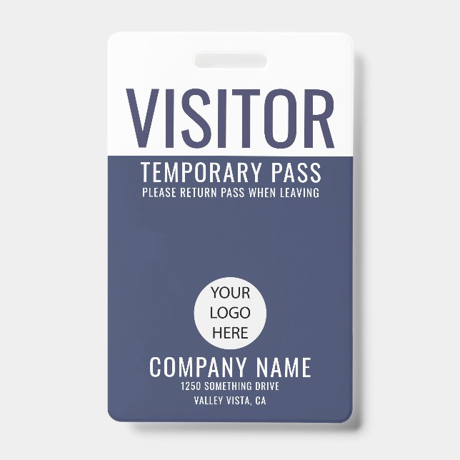Badge Logo du Visitor Blue Company Identifiant du Pass a (Avant)